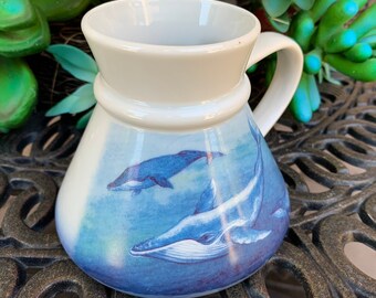 Vintage Otagiri no spill whales Coffee Mug/Wide Bottom Coffee Mug