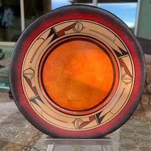 R Galvan Handpainted Signed Wall Plate/Southwest Decor plate