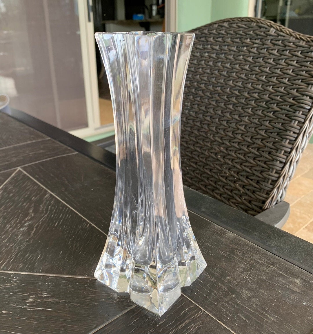 Italian Crystal Clear Vase/kristal Color Lead Crystal Square Etsy