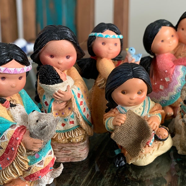 Friends of a Feather Figurines/American Indian Children Figurines/Karen Hahn