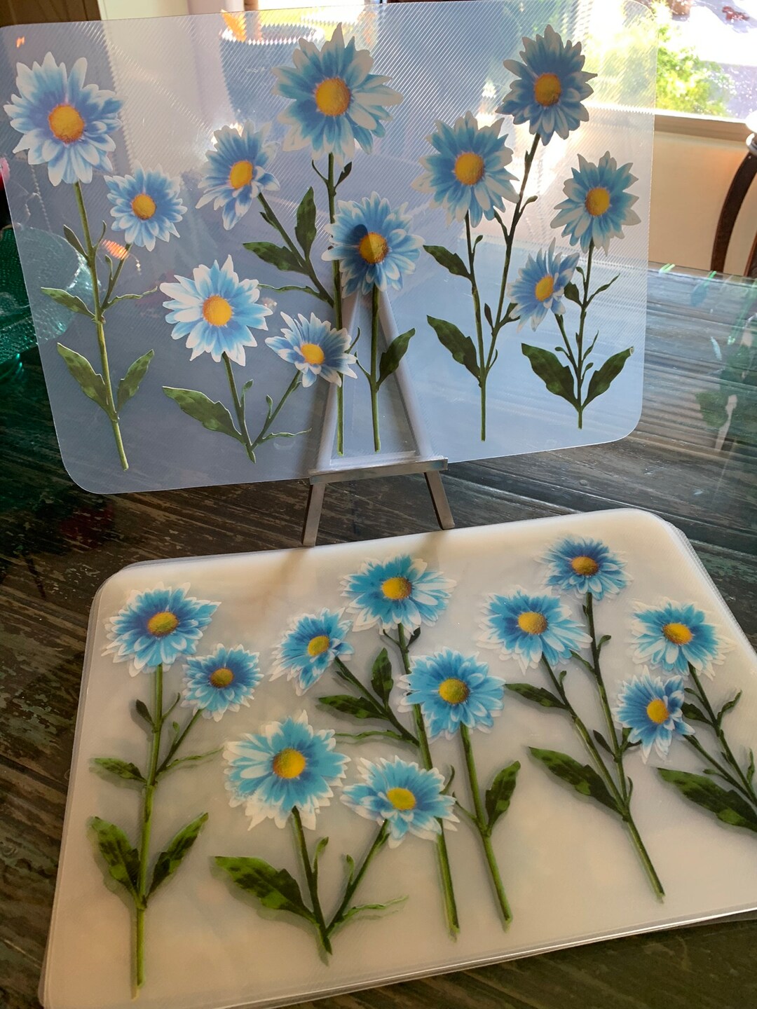 Vintage Plastic Blue Daisy Placemats Etsy