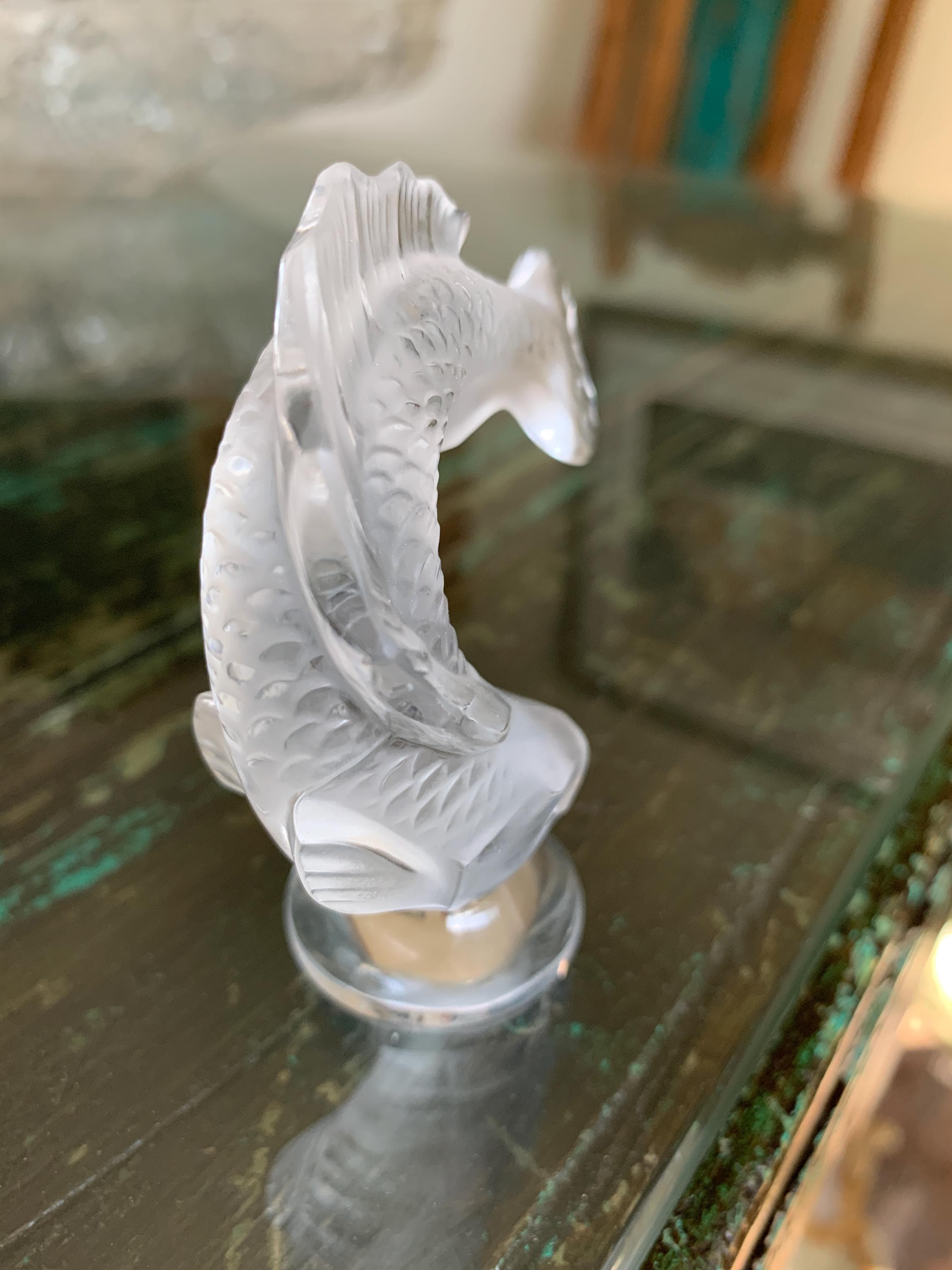 Lalique Goujon Koi Frosted Crystal Letter Seal/lalique Clear