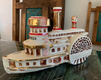 Vintage Ezra Brooks 1969 "Delta Belle" Steamboat Decanter/Bourbon Riverboat Decanter