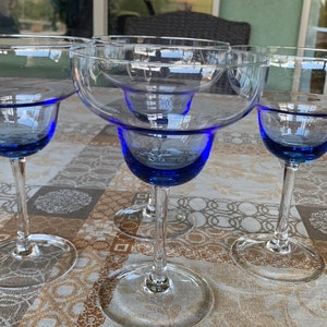 Margarita /  Dessert/Cocktail Blue Tinged Glasses