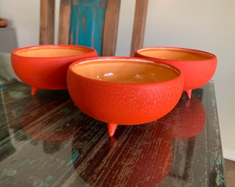 Set of three Nasco Atomic Orange Bowls