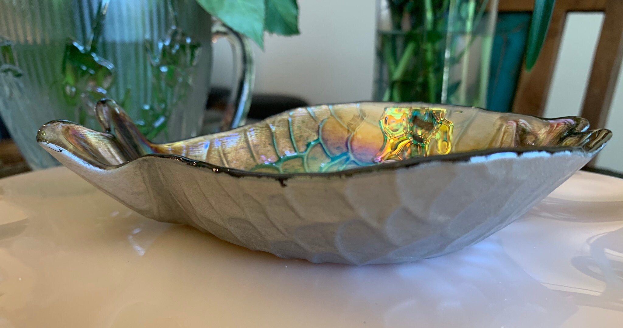 Set of Four iridescent glass fish bowls Etsy