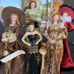 Selection of Popular Creations Victorian Tassel Dolls/Your Choice Dolls/Porcelain Hanging/On Stand Dolls