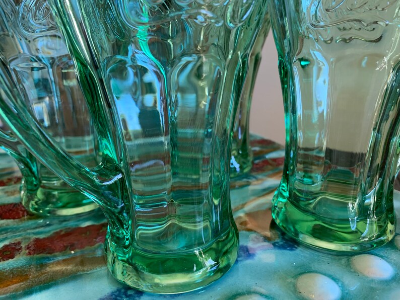 Four Vintage Libbey Green Coke Glasses/ 16 Ounce Libbey Coke Etsy