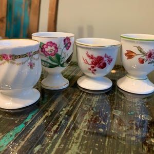 Vintage Porcelain Egg Cups/Your Choice Flower Egg Cups
