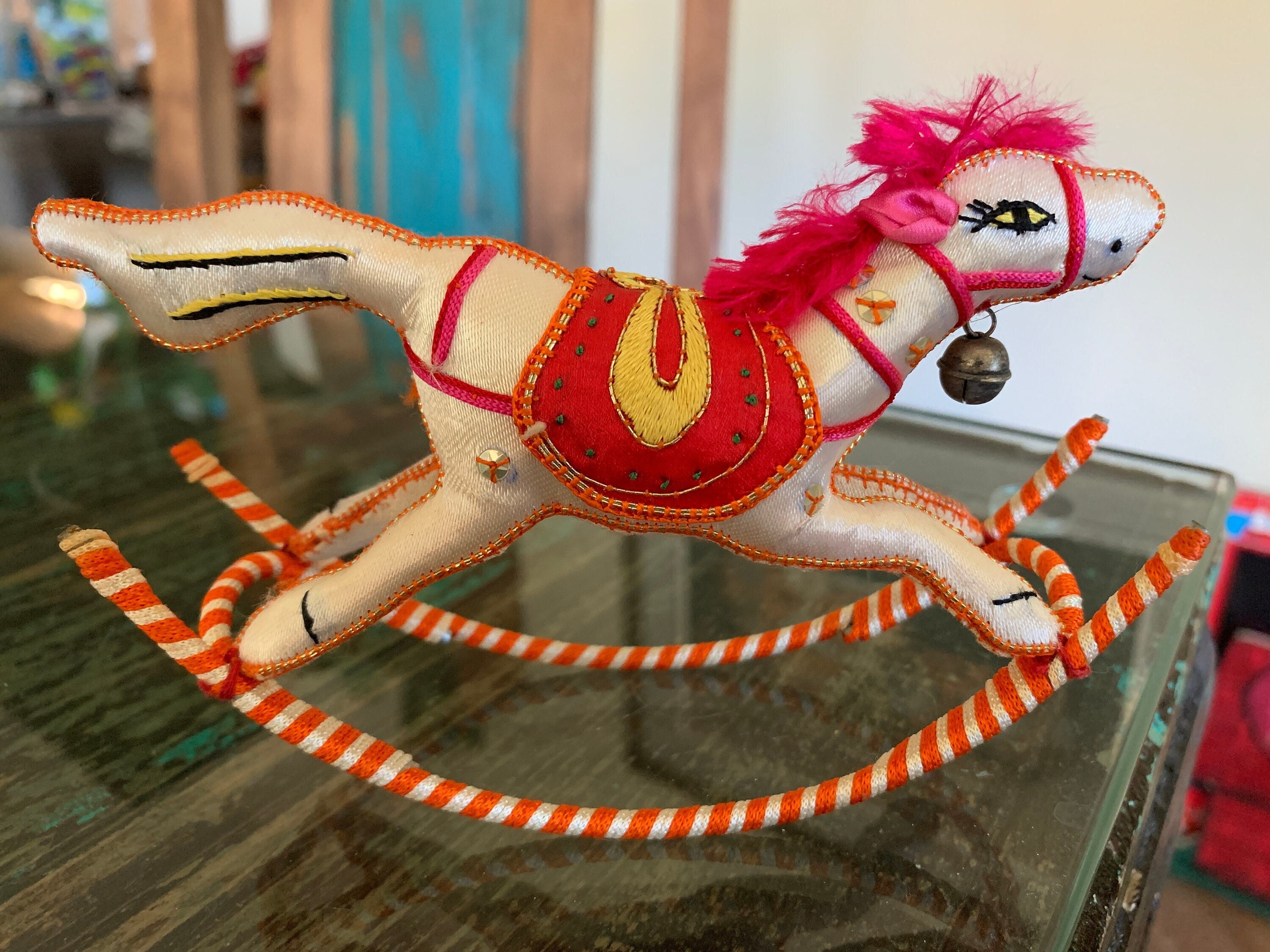 Silk Rocking Horse Ornament - Etsy display picture 1