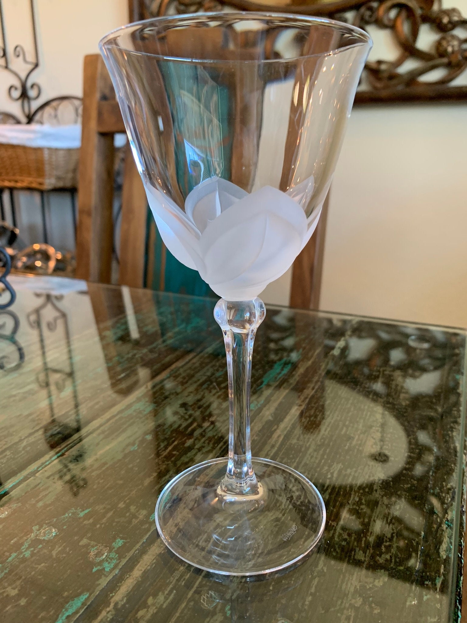JG Durand Florenceシリーズ　デザートカップ 2個セット JG Durand Florence X 2 Wine/water Goblet/8 Ounce French Crystal