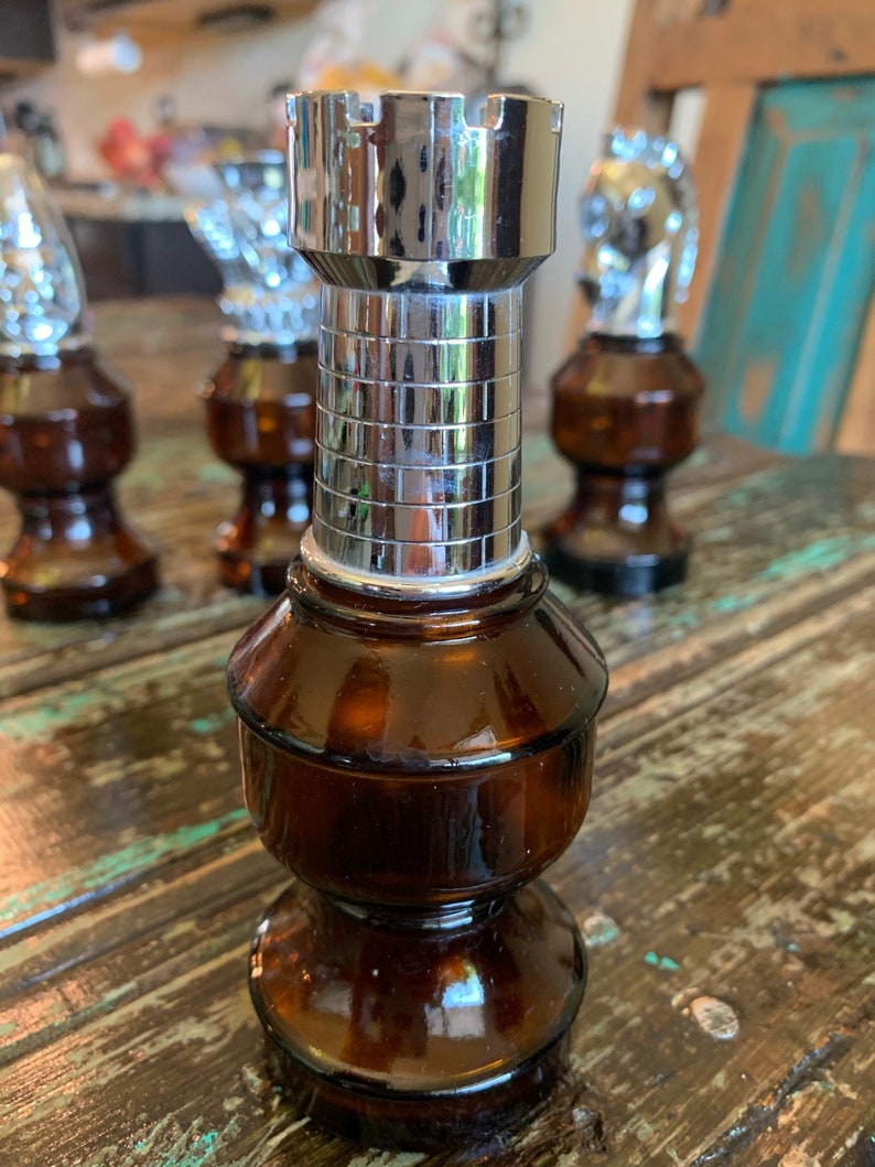 Set of Six Avon Chess Piece Aftershave/cologne Bottles Etsy