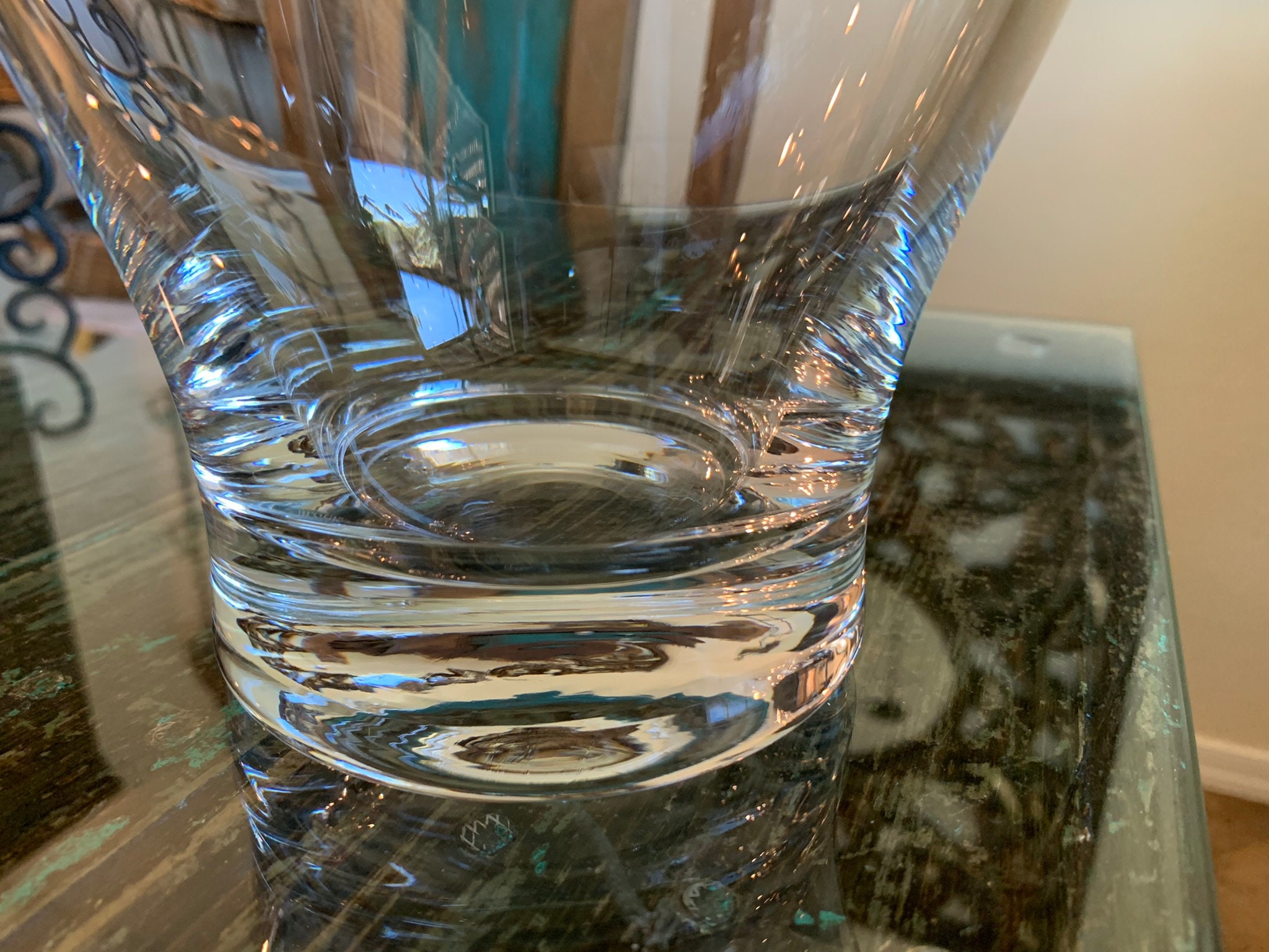 Beautiful Block Glass Pitcher/ Polish Crystal Pitcher/Block Poland Full