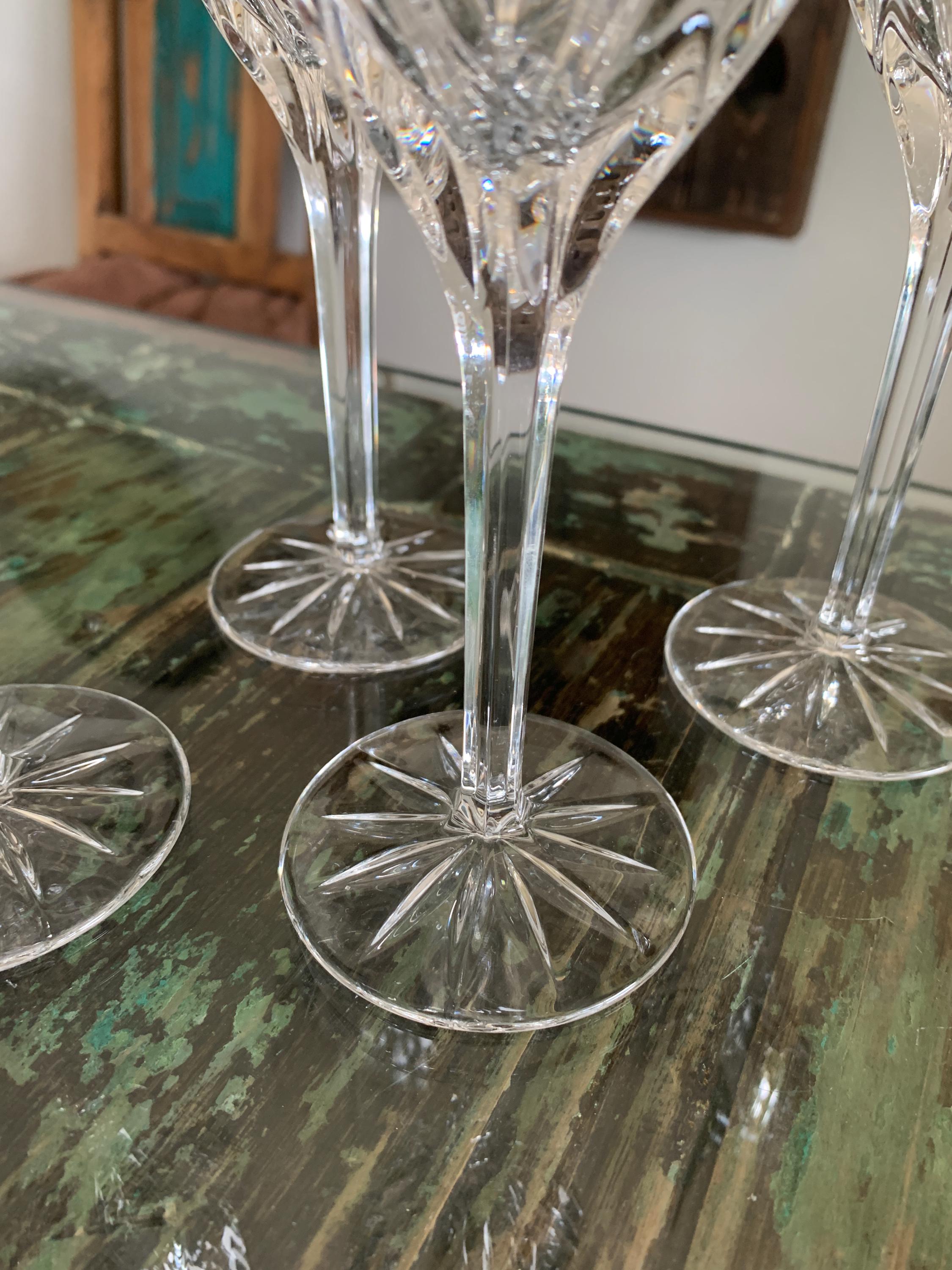Mikasa Apollo Wine Glasses Set of Four/crystal Stemware Fluted Bowl ...