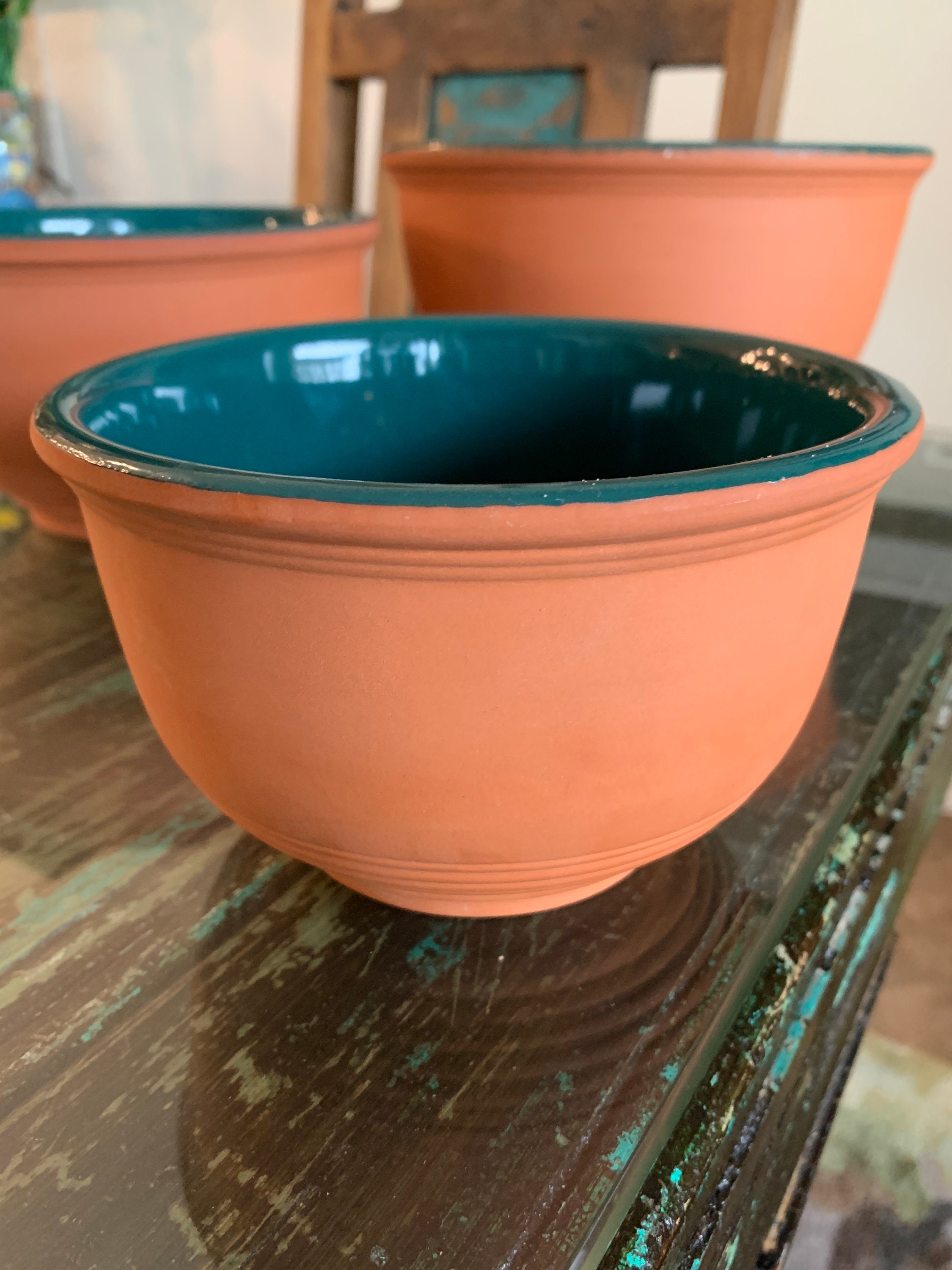 Vintage Loan an Clay and Green Pottery Nesting Bowls/taiwan Clay Glazed — free download