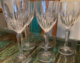 Mikasa Icicles Wine Glass/Cut Vertical Lines Wine Glass by Mikasa/EACH SOLD SEPARATELY