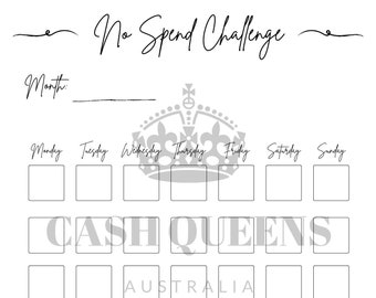 No Spend Savings Challenge Printable [Digital Instant Download] Savings Goal | Savings Tracker | Cash Budgeting | Cash Stuffing | Budget