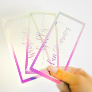 A6 {スクリプト フォント} [個人用] ラミネート加工された現金封筒 | 予算バインダー用のお金の予算システム | 現金詰め込み | 貯蓄チャレンジ