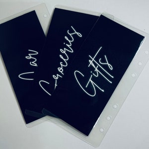 A6 [Personal] Black Laminated Envelopes | Cash Stuffing | Cash Budget System | Budget Binders | Savings Challenge | Budget Planner | Custom