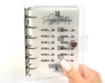 Save 1K | Savings Challenge A7 Budget Binder | Cash Envelope | Cash Stuffing | Money Folder | Budget Planner | Cash Money Wallet System