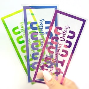 Resguardos de valor personalizado laminados para sistema de sobres de efectivo / sistema de presupuesto / relleno de efectivo / sobre laminado / carpeta de presupuesto