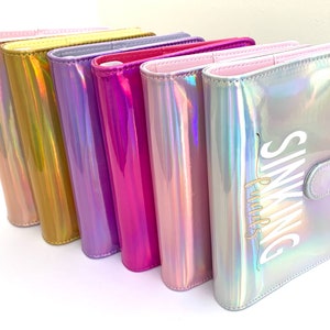 A6 [Persönlich] Opal Glitter Personalisierte Haushaltsmappe | Cash-Füllung | Bargeldbudgetierungssystem | Geldbörsen | Haushaltsplaner