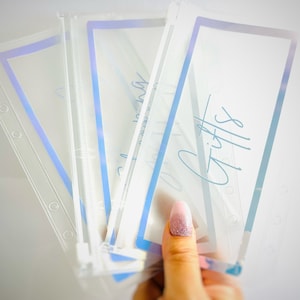A6 [個人用] ボーダー ジッパー インサート ポーチ | キャッシュ システム バインダー | キャッシュ 予算システム | 予算バインダー | キャッシュ スタッフィング | 貯蓄チャレンジ