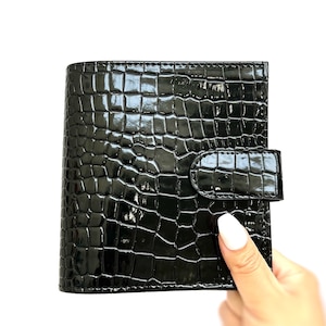 Negro A7 [Bolsillo] Carpeta de presupuesto de lujo premium para relleno de efectivo / sobres de efectivo / sobres laminados / carteras / planificador de presupuesto / elaboración de presupuestos