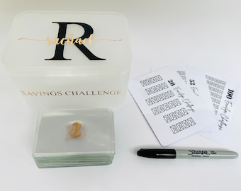 100 Envelope Savings Challenge Box Kit | Cash Envelope | Cash Stuffing | Budget Binder | Budget Planner | Cash Money Wallet System | Custom