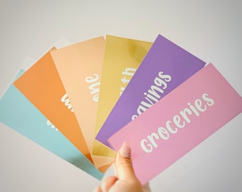 6 x A6 [Personal] Metallic Laminated Envelopes for Budget Binders | Cash Stuffing | Savings Challenge | Budget Planner | Custom Goals
