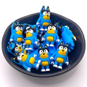 Blauwe focuskraal cartoon man