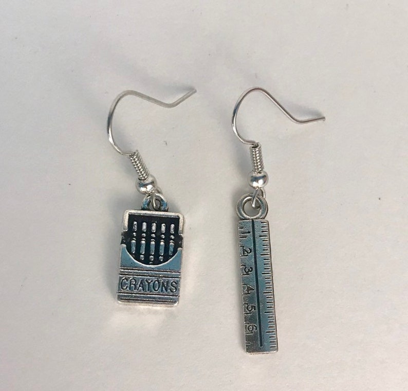 Teacher Earrings Earrings for Teacher Earrings With Crayons Etsy