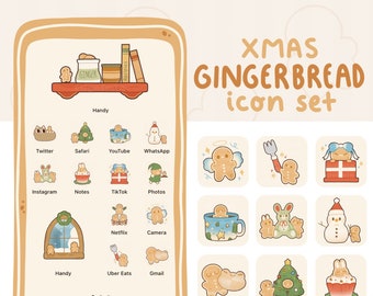 Gingerbread Christmas Icon Set for iOS Android Desktop / Wallpapers / Widgets / Holidays Xmas