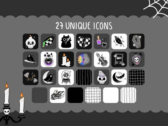 Emo Aesthetic App Icons iPhone - Emo App Icons iOS & Android ⛓