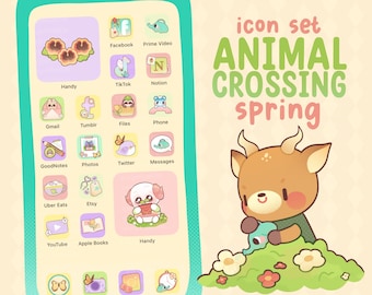 Animal Crossing Inspired Spring Icon Set for iOS and Android (with wallpapers and widgets)