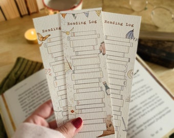 SURPRISE Bookmark Set with reading tracker, gift for booklovers in classic and YA fantasy designs, set of 3 bookmarks