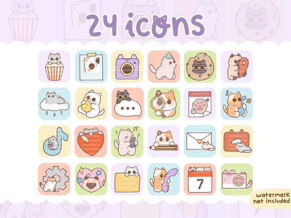 Minimalist Cute Cats Icons Pack Sticker for Sale by CuteShop ❤️68k in 2023