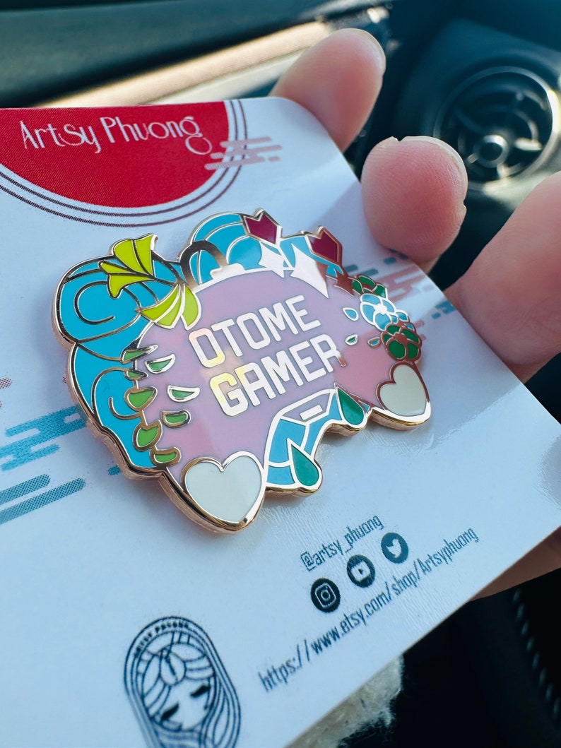 Gamer Pin Design Otome Gamer Enamel Pin (original Art) - Etsy