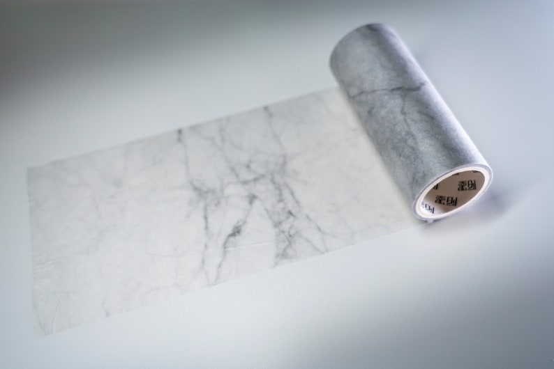 White Marble Wide Washi Tape Sample