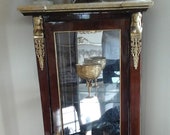 Spectacular Vintage French Bois Satinee Satinwood Louis Napoleon Empire Cabinet Figural Bronze Ormalu Mounts