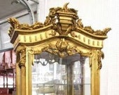 Incredible Ornately Carved Antique French Louis Empire Style Vitrine Curio