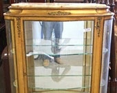 Gorgeous French Antique Louis Empire Style Ornate Rococo Regency Marble Top Gold Bronze Gilt Vitrine