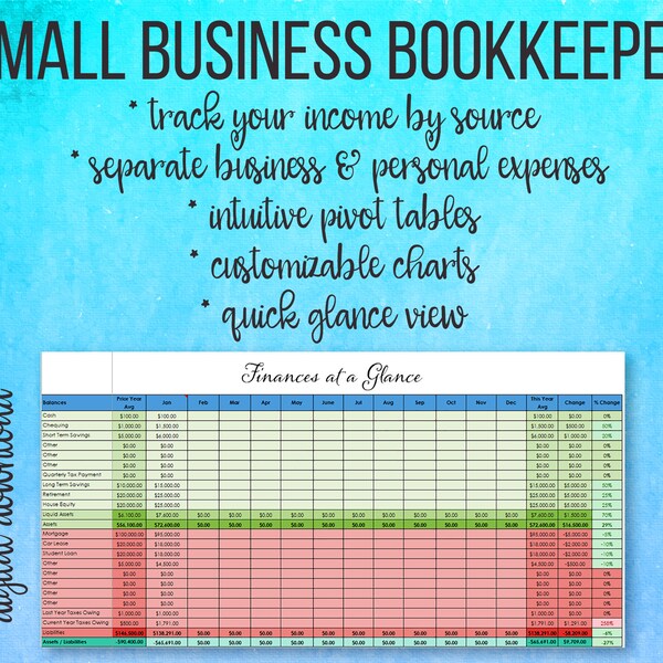 Chart of Accounts Spreadsheet Etsy