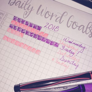 Printable Writer's Daily Word Tracker - Etsy