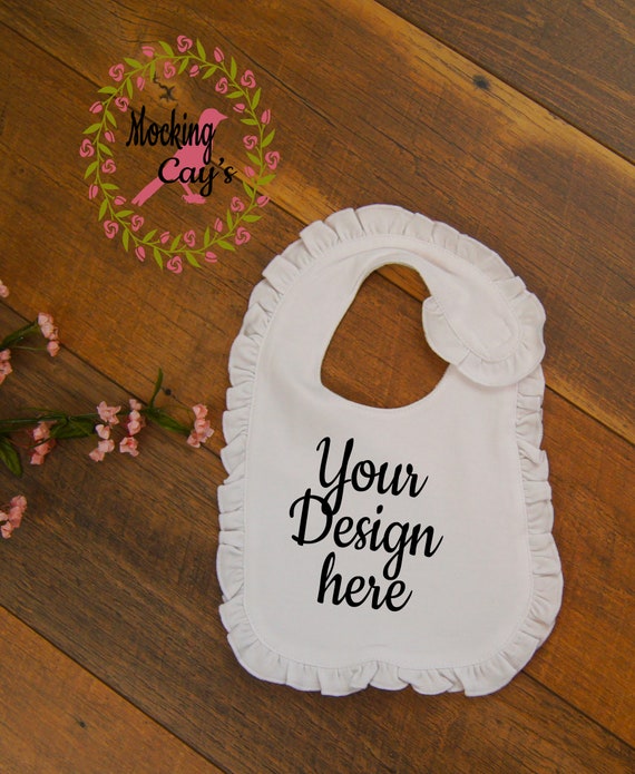 Digital Photo Flat Lay White Ruffle Blanks Boutique Bib Mock Etsy