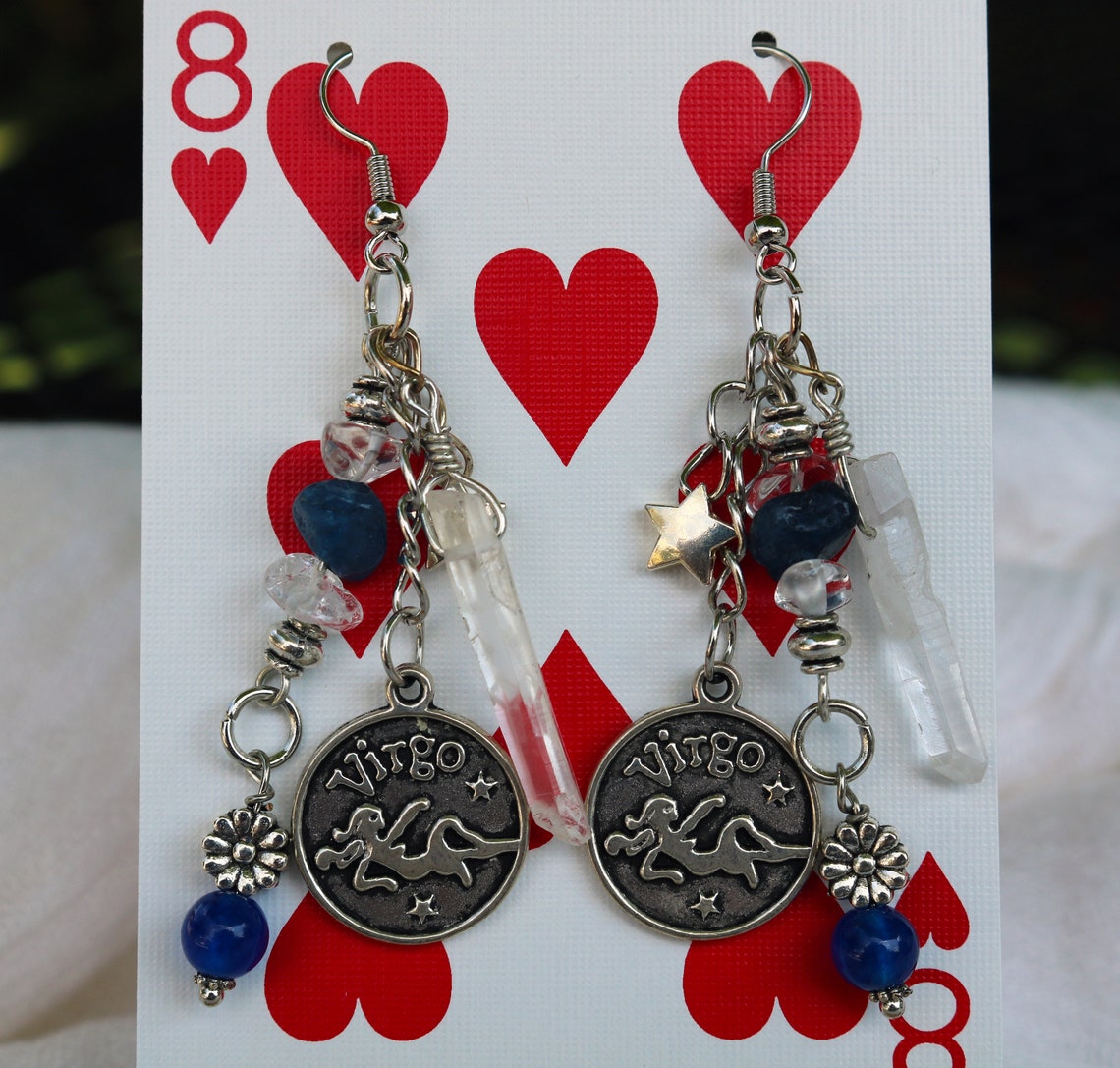 Virgo Zodiac Sol signo Lucky Charms Colgante Pendientes Etsy