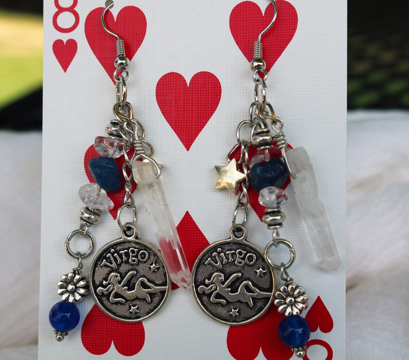Virgo Zodiac Sol signo Lucky Charms Colgante Pendientes Etsy