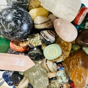 Mystery crystal and gemstone scoop 2lb . Crystal confetti scoop, chakra, witch, spiritual supplies