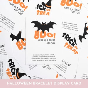 Boo Halloween-armbandkaarten, afdrukbare sieradendisplaykaarten, verpakking, kaarthouder armband, klaar om af te drukken
