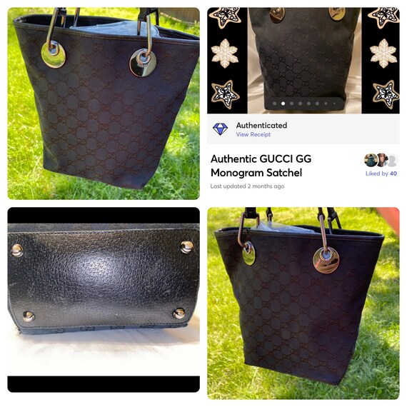 Authentic GUCCI GG Monogram Black Canvas and Leat… - image 10